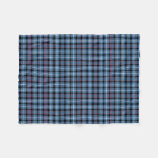 Couverture Polaire Fitzgerald Tartan bleu et noir (Devant (Horizontal))