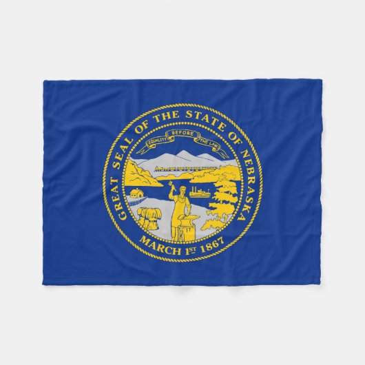 Couverture Polaire Flag du Nebraska (Devant (Horizontal))