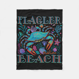 Couverture Polaire Flagler Beach Floride Crabe Bleu Été Plage Vacance