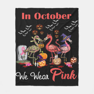 Couverture Polaire Flamant En Octobre Nous Portons Du Rose Cancer Du 