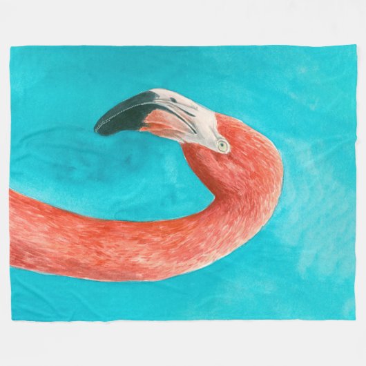Couverture Polaire Flamant rose (Devant (Horizontal))