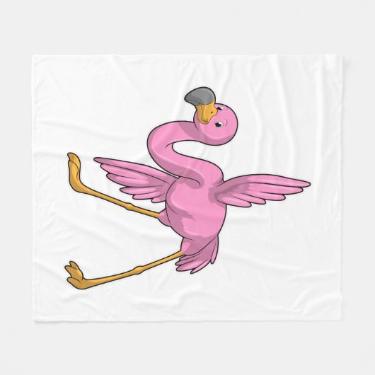 Couverture Polaire Flamant rose à Yoga Exercice d'étirement (Devant (Horizontal))