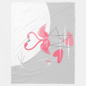 Couverture Polaire Flamant rose Amour Grande Lune polaire large horiz (Devant)