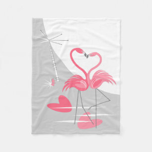 Couverture Polaire Flamant rose Amour Grande Lune polaire petite couv