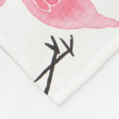 Couverture Polaire Flamant rose aquarelle et ananas : Ensemble tropic (Coin)