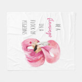 Couverture Polaire Flamant rose Aquarelle Exotique Rose Moderne Avec  (Devant (Horizontal))