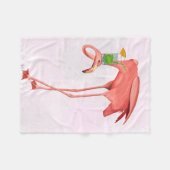 Couverture Polaire Flamant rose avec Cocktail (Devant (Horizontal))