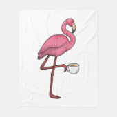 Couverture Polaire Flamant rose avec la coupe du café (Devant)