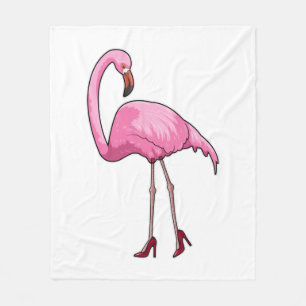 Couverture Polaire Flamant rose avec talons hauts