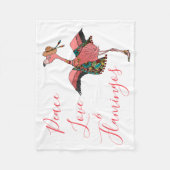 Couverture Polaire Flamant rose bohème : Peace Love & Flamants roses (Devant)