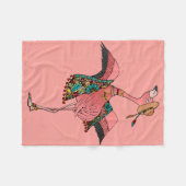 Couverture Polaire Flamant rose Boho rose mignon Décor chambre fille (Devant (Horizontal))