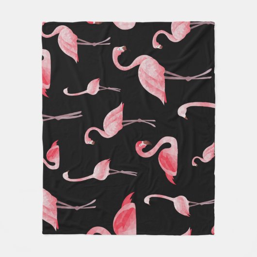 Couverture Polaire Flamant rose : Conception Vintage sans couture (Devant)