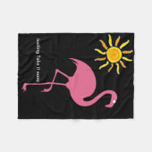 Couverture Polaire Flamant rose de plage tropical (Devant (Horizontal))