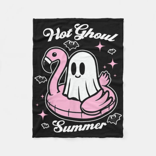 Couverture Polaire Flamant rose d'été de Hot Ghoul Ghost Summerween (Devant)