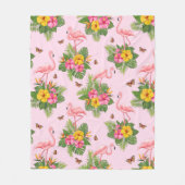 Couverture Polaire Flamant rose et papillons 1 (Devant)