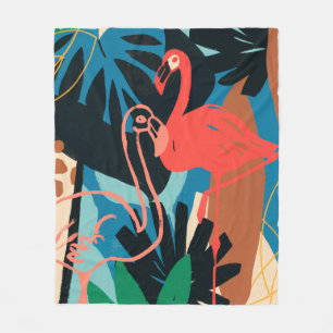 Couverture Polaire Flamant rose funky