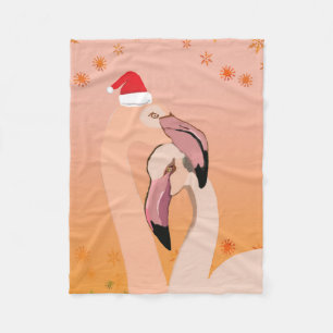 Couverture Polaire Flamant rose Oiseaux Noël, Nouvel An