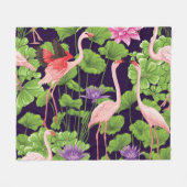 Couverture Polaire Flamant rose, plantes tropicaux, arrière - plan no (Devant (Horizontal))