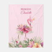 Couverture Polaire Flamant rose princesse mignonne (Devant)