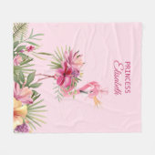 Couverture Polaire Flamant rose princesse mignonne (Devant (Horizontal))