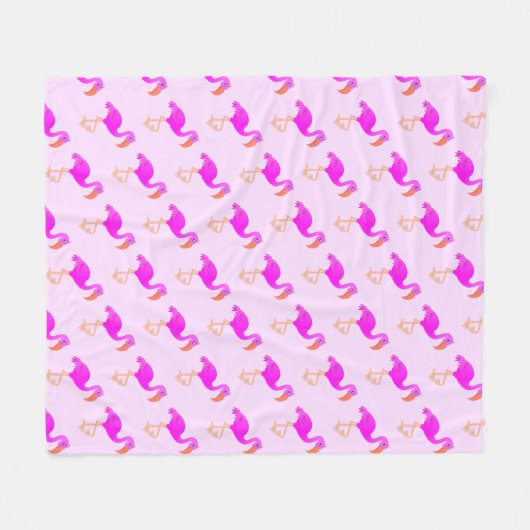 Couverture polaire Flamant rose rose (Devant (Horizontal))