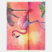 Couverture Polaire Flamant rose rose (Devant)