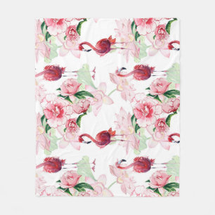 Couverture Polaire Flamant rose rose : Élégance Motif sans couture