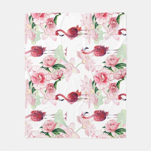 Couverture Polaire Flamant rose rose : Élégance Motif sans couture (Devant)
