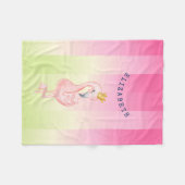Couverture Polaire Flamant rose rose mignon Ombre rayé (Devant (Horizontal))