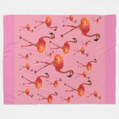 Couverture Polaire Flamant rose rose Oiseaux Blanche polaire (Devant (Horizontal))