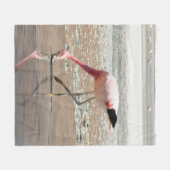 Couverture Polaire Flamant rose ROSE SUR LE CORPS D'EAU (Devant (Horizontal))