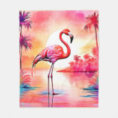 Couverture Polaire Flamant rose tropical (Devant)