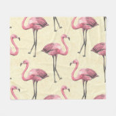 Couverture Polaire Flamant rose tropical : Aquarelle Fond d'écran Del (Devant (Horizontal))