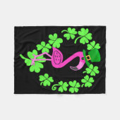 Couverture Polaire Flamant Trèfle Saint Patrick Animal (Devant (Horizontal))