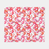 Couverture Polaire Flamants roses d'aquarelle dans les aquarelles (Devant (Horizontal))