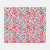 Couverture Polaire Flamants roses d'aquarelle recueillis (Devant (Horizontal))