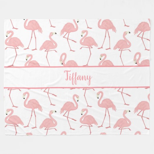 Couverture Polaire Flamants roses de filles (Devant (Horizontal))