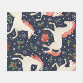 Couverture Polaire flamants roses, oiseaux exotiques, ananas, tropica (Devant (Horizontal))