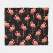 Couverture Polaire Flamants roses Oiseaux : Textile Vintage (Devant (Horizontal))