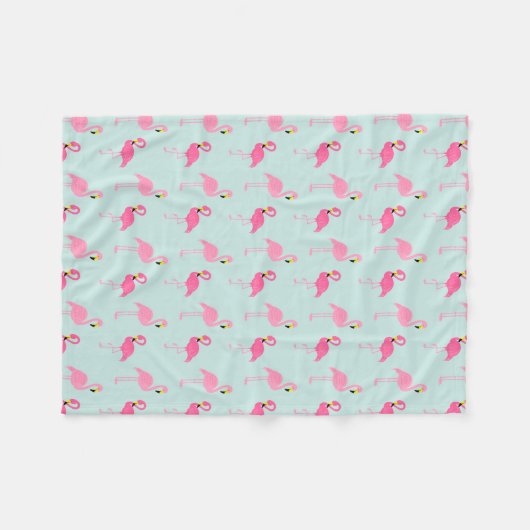 Couverture Polaire Flamants roses roses (Devant (Horizontal))