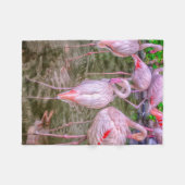 Couverture Polaire Flamants roses roses (Devant (Horizontal))