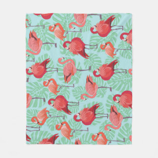 Couverture Polaire Flamants roses roses : Exotic Seamless Motif.