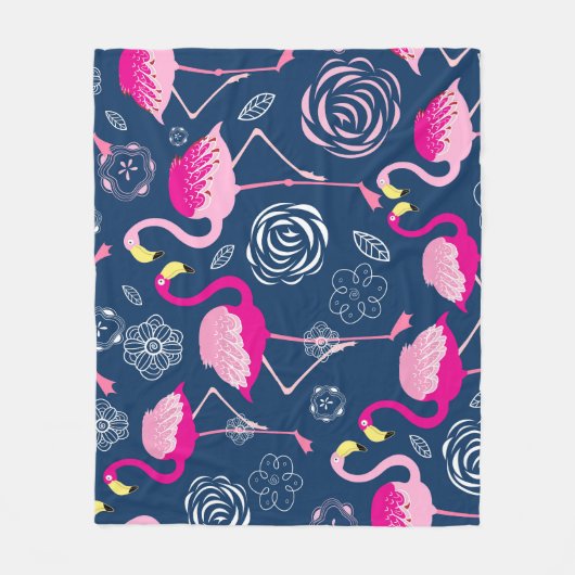 Couverture Polaire Flamants roses roses : Graphic Dark Motif (Devant)