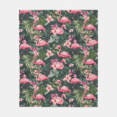 Couverture Polaire Flamants roses roses Motif tropical (Devant)