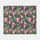 Couverture Polaire Flamants roses roses Motif tropical (Devant (Horizontal))