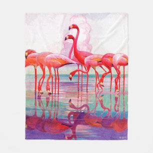 Couverture Polaire Flamants roses roses par Francis Lee Jacques