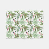 Couverture Polaire Flamants roses roses tropicaux (Devant (Horizontal))