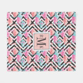 Couverture Polaire Flamants roses sur le motif audacieux de (Devant (Horizontal))