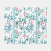 Couverture Polaire Flamants roses tropicaux feuille motif (Devant (Horizontal))