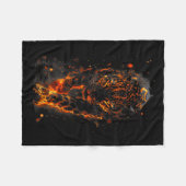 Couverture Polaire Flaming Jaguar Fierce Leopard Wild Fire Animal Sri (Devant (Horizontal))